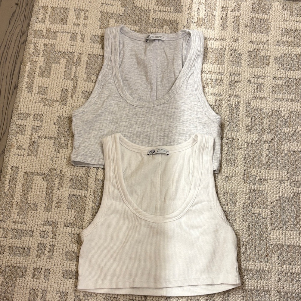 Zara Women's Crop Tops in Gray and White